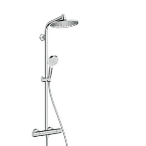 Colonna Doccia Hansgrohe 27267000 con Mix Termostatico, Soffione Ø240, doccetta Crometta Ø100 (2 getti reg.) e flessibile cm 160